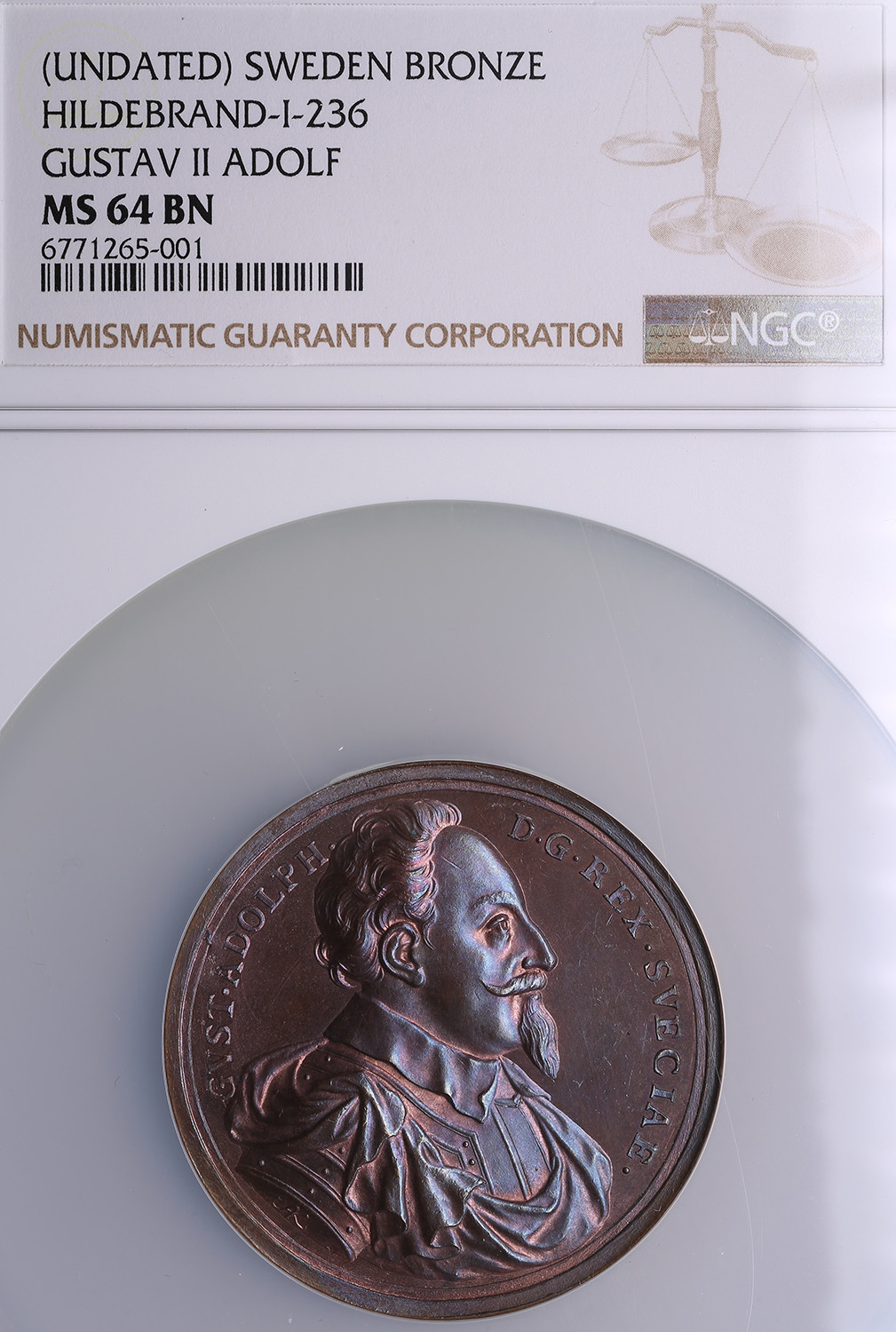 Sweden Bronze Medal ND (1700) - Gustav II Adolf (1611–1632) - NGC