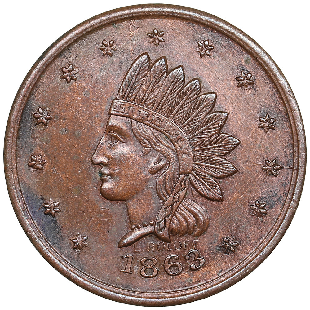 USA Civil War Token One Cent 1863 - New York - Lot №420. Auction Coins.ee