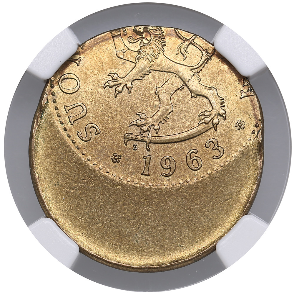 Finland (Helsinki) 50 Penniä 1963 S - Struck 40% off center - NGC