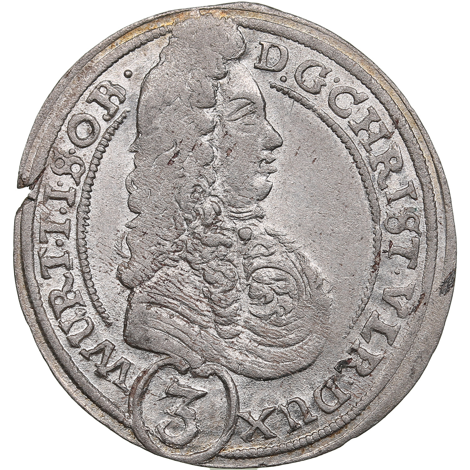 Germany. Silesia, Duchy of Württemberg-Oels (Öls) 3 Kreuzer 1696 –  Christian Ulrich I (1669-1704) - Lot №287. Auction Coins.ee