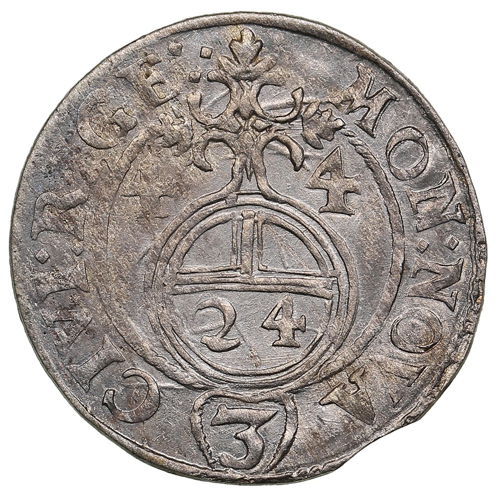 City of Riga under Swedish rule, AR Dreipölker (1⁄24 Thaler) 1644 -  Christina (1632-1654) - Positsioon №1327. Oksjon Coins.ee